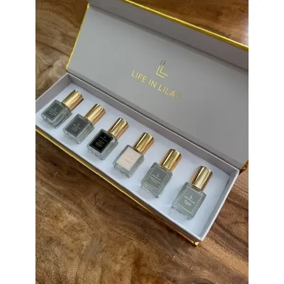 Life in Lilac Best Selling Set of 6 Mini Perfume Roll-On Sampler Scents- New - Picture 3 of 5